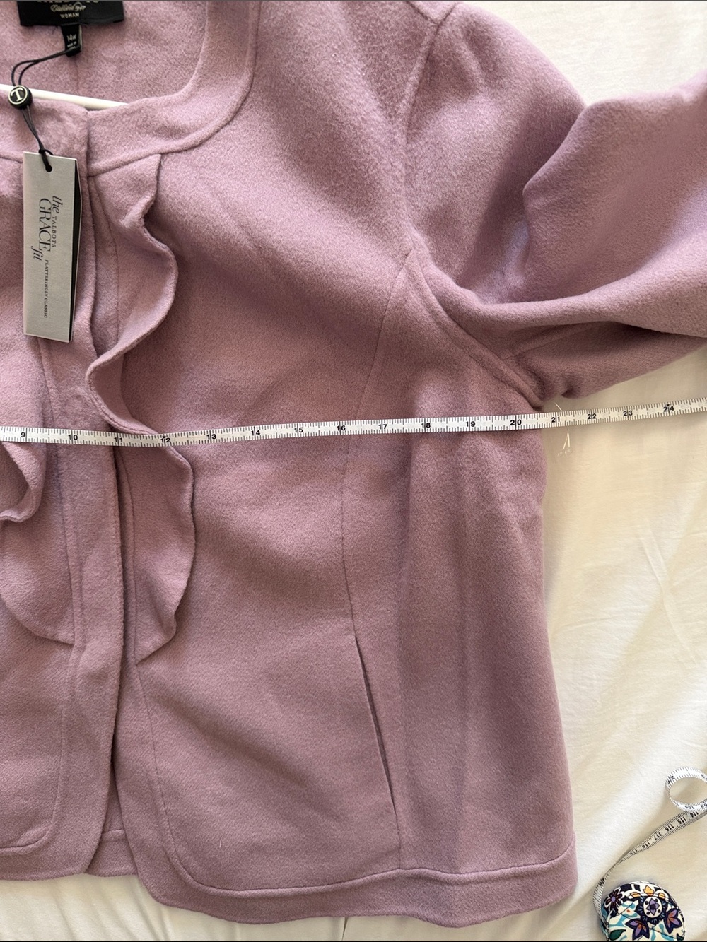 Talbots Lavender Ruffle-Front Suit Jacket - Picture 5 of 10